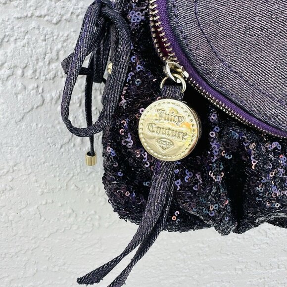 Authentic JUICY COUTURE Mini Traveler Crossbody Bag Sequin Purple (MRSP $65) - Picture 4 of 14